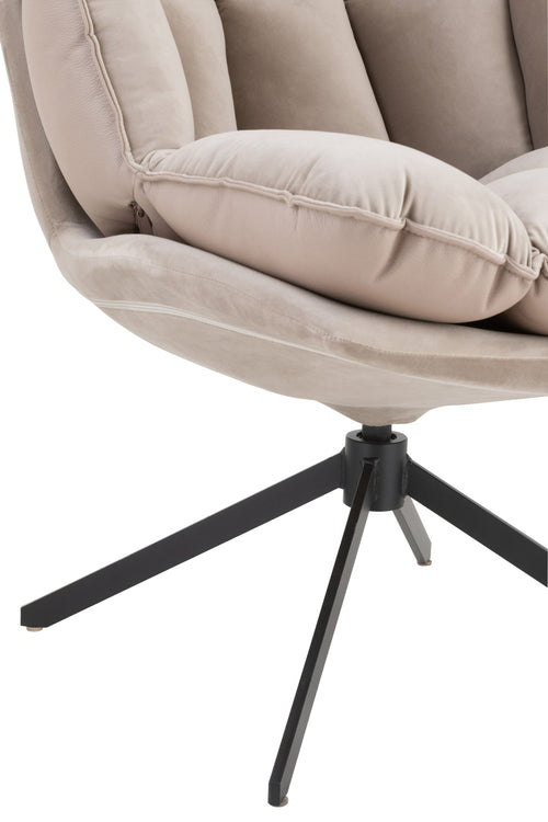 J-Line stoel Relax Kussen Op Frame - textiel/metaal - lichtgrijs