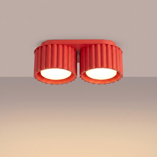 Sollux Lighting Plafondlamp AURA 2 rood Gx53 - 21x10x8cm