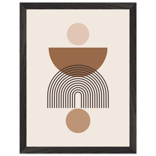 Artfulprints Poster met Lijst Boho – Harmony shapes   - 30x40 cm - Grijs