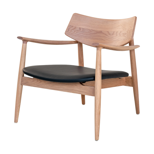 Artichok Oliver Houten Fauteuil Naturel - Zwarte Kunstleren Zitting - vtwonen shop