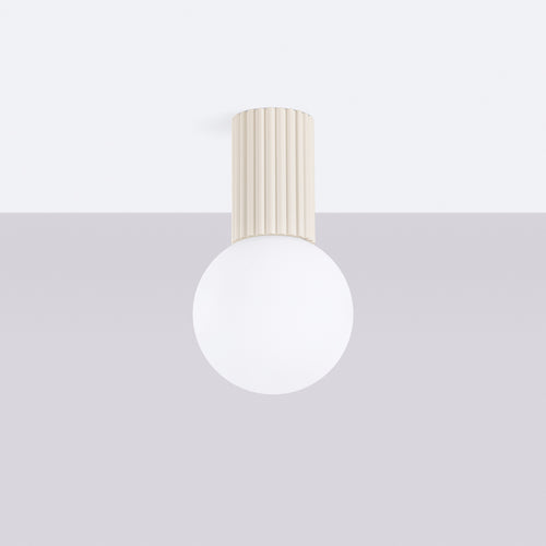 Sollux Lighting Plafondlamp HALO beige IP44 - 12x12x21cm