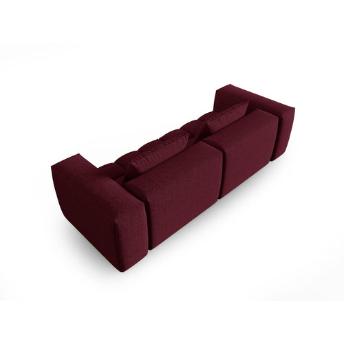 Cosmopolitan Design - Modulaire bank Verona 3-zits, structurele stof bordeaux - 85x230x70cm