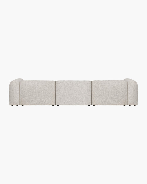 noo.ma Yaro 4-zits hoekbank, Clay Grey Mélange - zachte zit, 248 x 100 x 69 cm