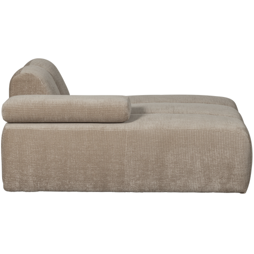 WOOOD chaise longue element links Mojo - Ribstof - Zand -74x162x122cm - vtwonen shop