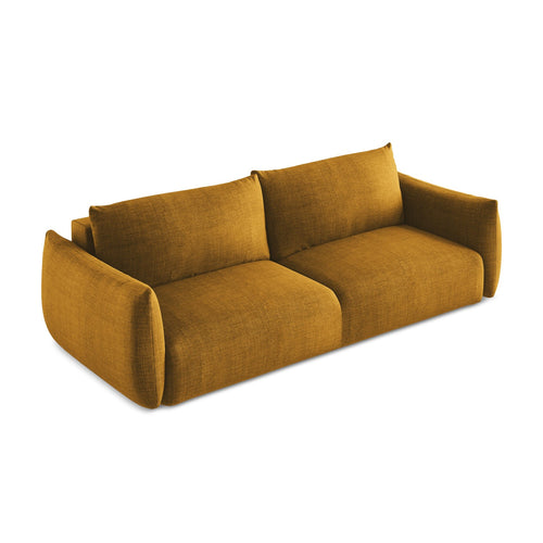 LaMiaSofa 3-zits slaapbank Savona - textuurstof - mosterd - 230x105x90