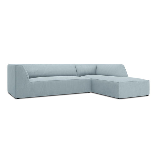 Cosmopolitan Design - Modulaire hoekbank rechts Siena 4-zits, ribfluwelen lichtblauw - 180x273x69cm