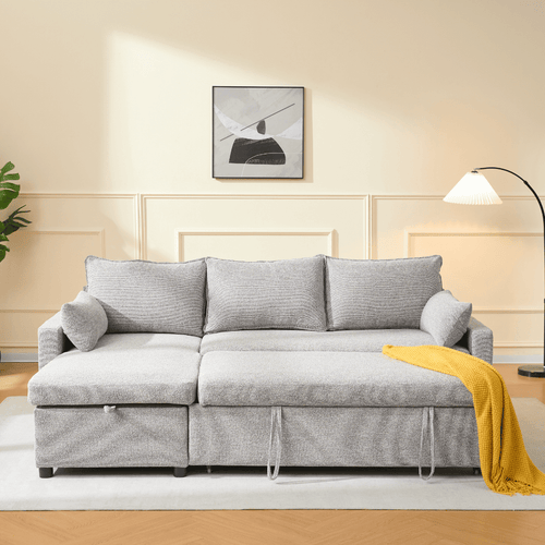 Calicosy - LOUISON 3-zits slaapbank - Grijs - 219x147x84 cm