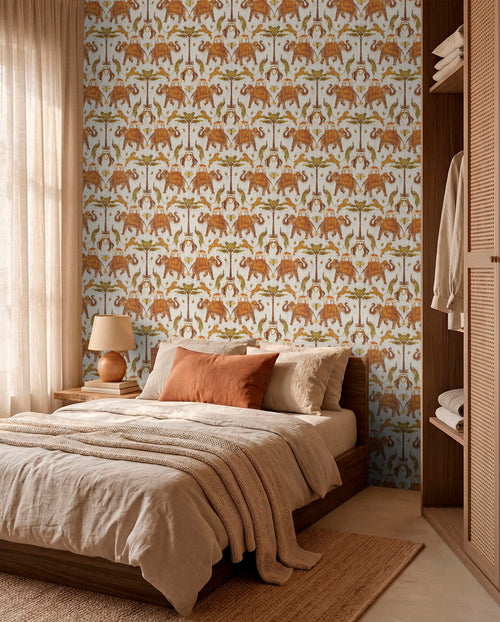 Sanders & Sanders behang olifanten terracotta en beige - 53 cm x 10 m - 640495