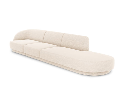 Micadoni Rechte bank Miley 4-zits, chenille, lichtbeige - 90x323x70cm