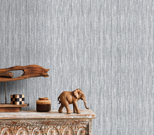 Sanders & Sanders behang bamboe blauw en grijs - 53 cm x 10 m - 640058 - vtwonen shop