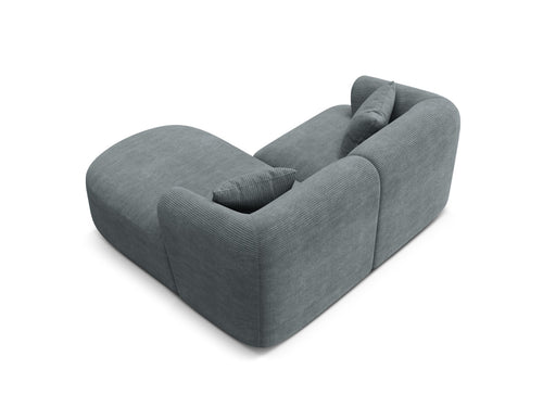 Cosmopolitan Design Modulaire hoekbank rechts Campi 3-zits, ribfluwelen donkergrijs - 156x180x70cm