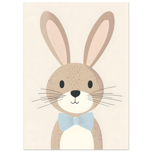 Artfulprints  Konijn met strik   poster 50x70 cm - vtwonen shop