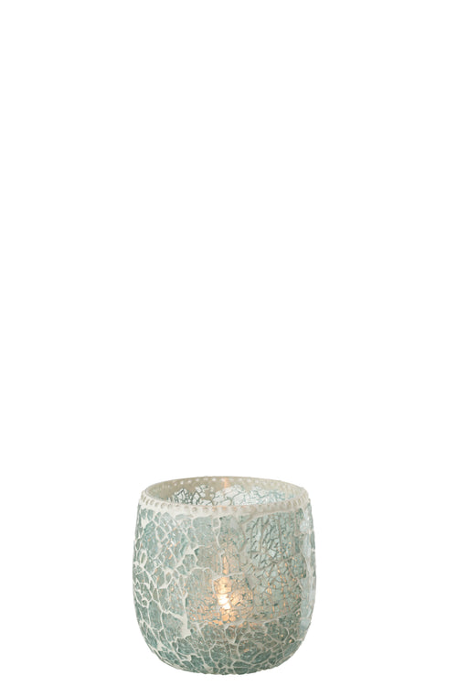 J-Line theelichthouder Mozaiek - glas - groen/wit - small - vtwonen shop