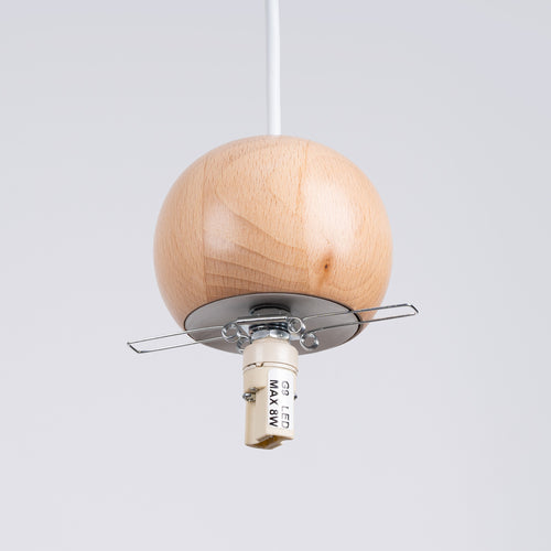 Sollux Lighting Hanglamp PEKKA 1 wit/natuurlijk hout - 11x11x124cm