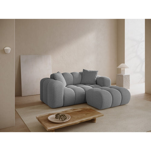 Cosmopolitan Design - Rechter hoekbank Treno 2-zits, chenille lichtgrijs - 164x180x70cm