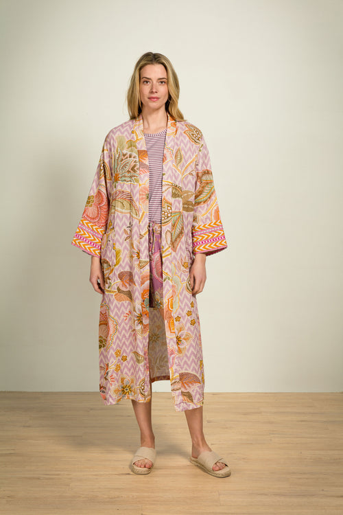 Pip Studio - Tatum Pyjama Shirt - Dames - Little Sumo Stripe - Lila - L