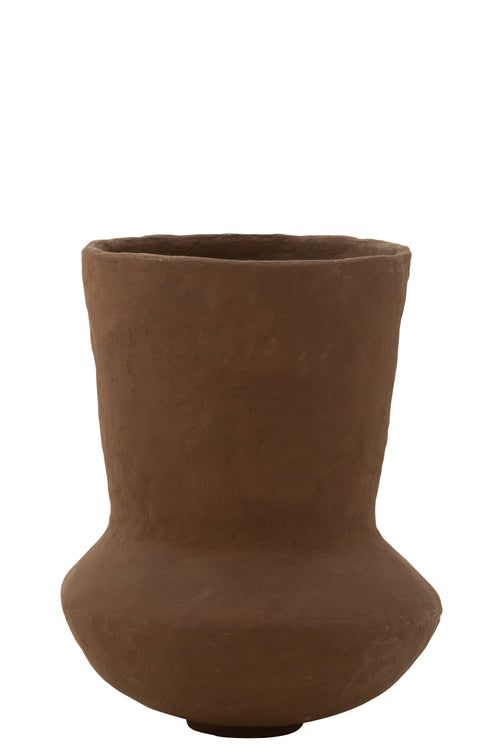 J-Line vaas Pot Archaic - papier maché - bruin - large - 55 cm hoog - vtwonen shop