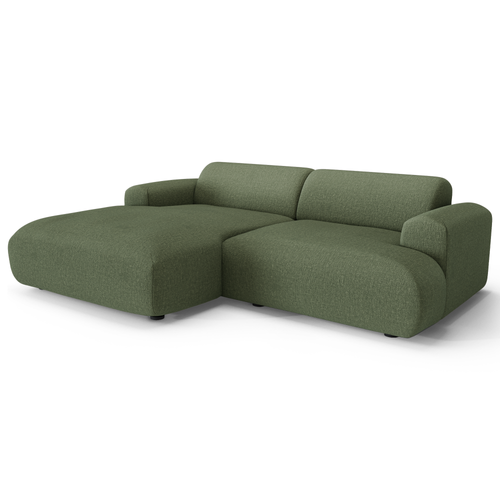 Sia Home - Linkerhoekbank MYRA - kruisbinding olijfgroen 266cm