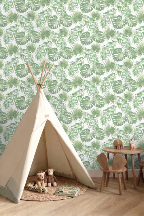ESTAhome behang tropische bladeren mintgroen - 53 cm x 10.05 m - 139012