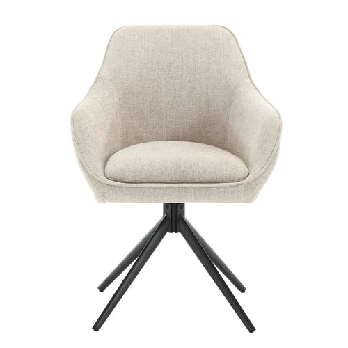 Livingfurn eetkamerstoel Thomas Toffee - beige - stof - set van 2 - vtwonen shop