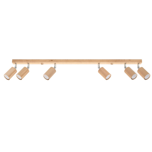 Sollux Lighting Plafondlamp BERG 6 naturel hout - 120x5x20cm