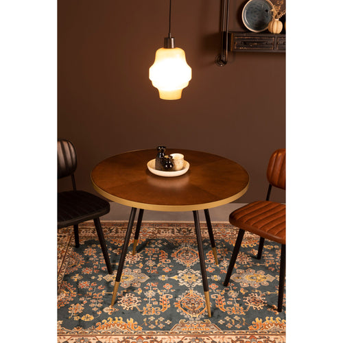 Housecraft Living Denise Eettafel Hout Rond 91 cm Bruin/ Goud - vtwonen shop