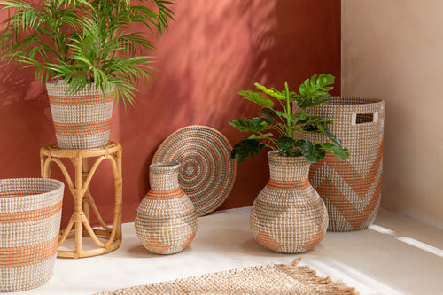 J-Line schaal Cirkel - zeegras - mix - 2 stuks - vtwonen shop