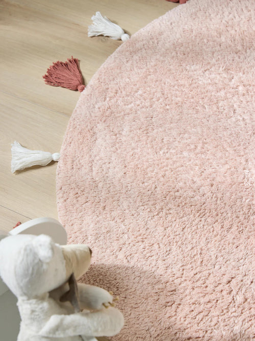 benuta wasbaar kindervloerkleed Malu - roze - ø 100 cm