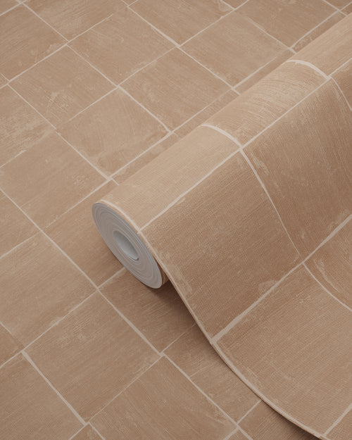 Origin Wallcoverings behang tegelmotief licht terracotta - 50 x 900 cm - 348048 - vtwonen shop