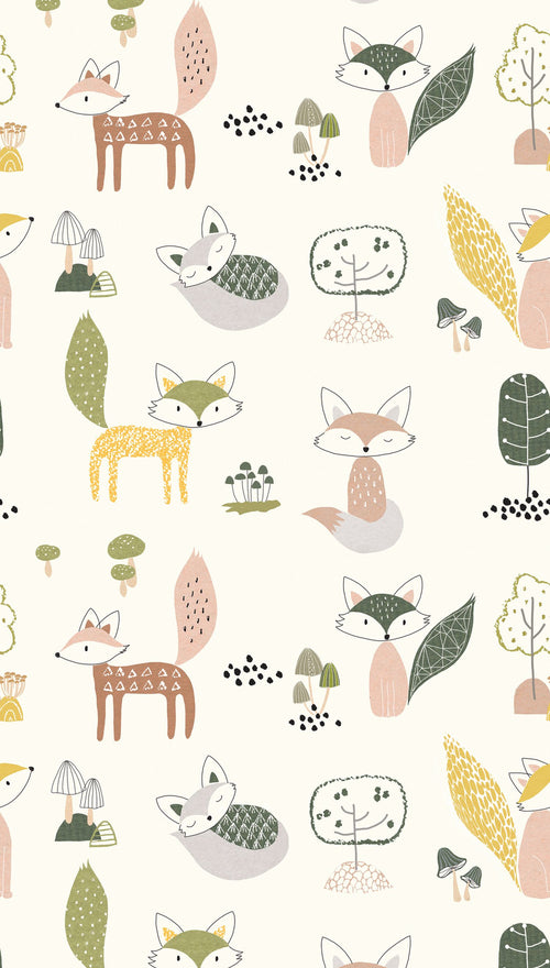 Livingwalls behang dieren meerkleurig, crème, groen, geel en beige - 159 x 280 cm - AS-391891