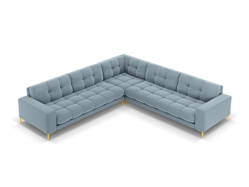 Cosmopolitan Design Symmetrische hoekbank Bali 6-zits, flueel, lichtblauw - 256x256x75cm
