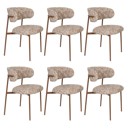 Housecraft Living Claes Eetkamerstoelen Gemêleerd Multi - Set van 6