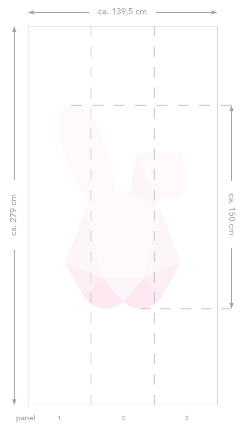 ESTAhome fotobehang groot origami konijn zacht roze - 139.5 x 279 cm - 158855 - vtwonen shop