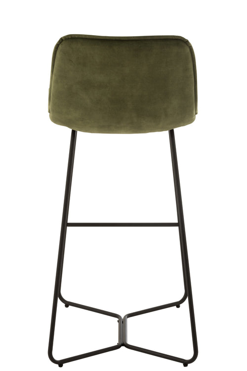 J-Line barstoel Laurent - metaal/textiel - groen - 2 stuks