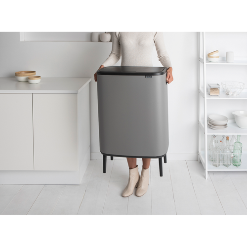 Bo Touch Bin Hi, met 1 binnenemmer, 60 liter - Mineral Concrete Grey - vtwonen shop