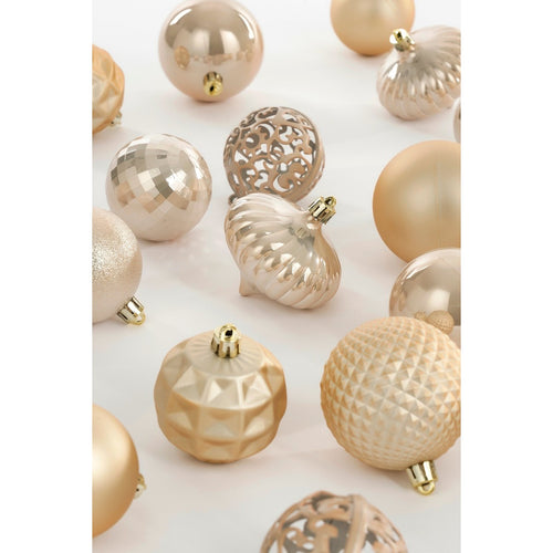 Mica Decorations Bal onbreekbaar creme 60 stuks - d7cm - Onbreekbaar - Crème