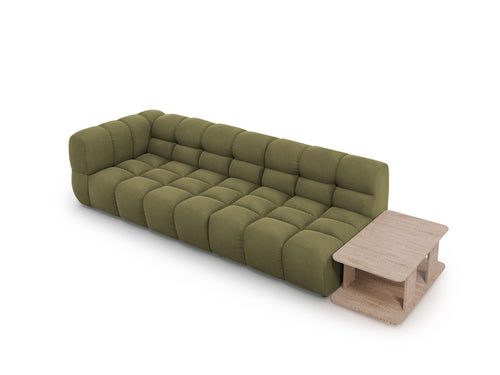 Cosmopolitan Design Rechte modulaire bank Sky 4-zits, flueel, lichtgroen - 102x297x70cm