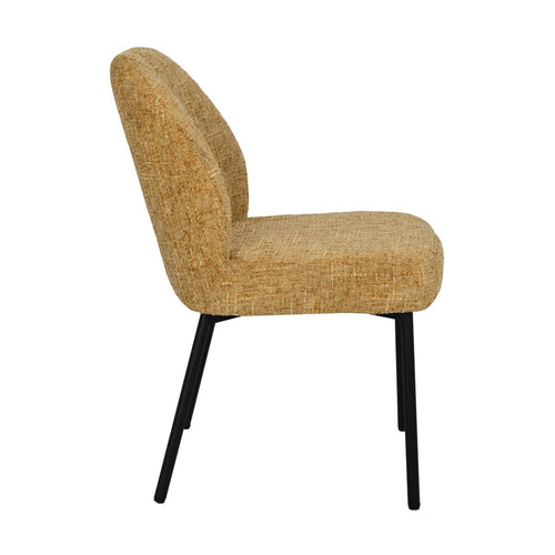 Livingfurn eetkamerstoel Tess - geel - set van 2 - 63x48x83