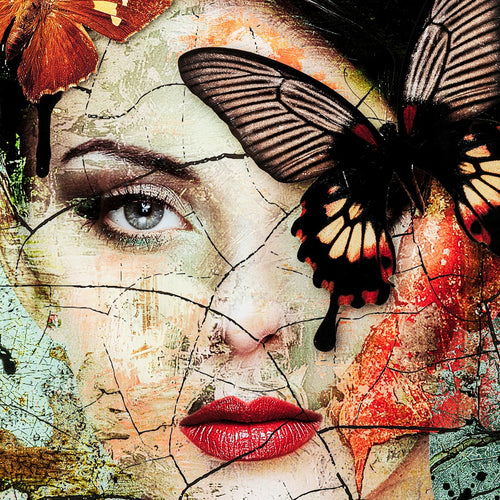 Kare Design Wandofoto Lady Butterfly 55x75cm