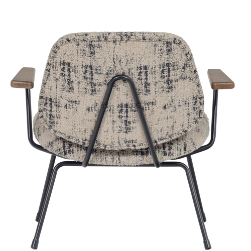 WOOOD fauteuil Aure - Chenille stof - Beige/Zwart - 69x69x64 - vtwonen shop