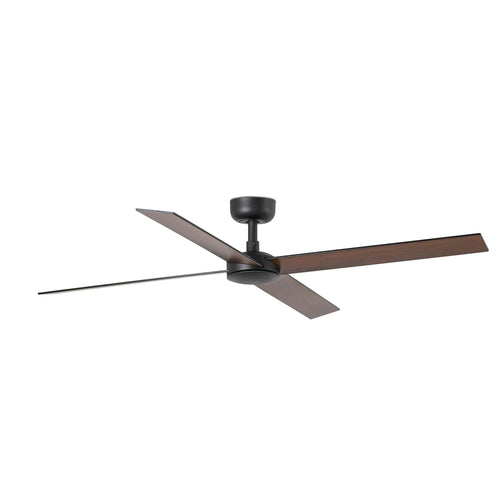 Faro Rudder Grote plafondventilator met 4 bladen, matzwart, walnoot