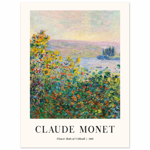Artfulprints  Claude Monet - Flower beds at Vétheuil   poster 30x40 cm - vtwonen shop