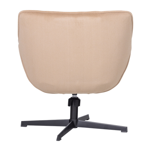 WOOOD draaifauteuil Wibo - Velvet - Mat Zand - 94x71x83