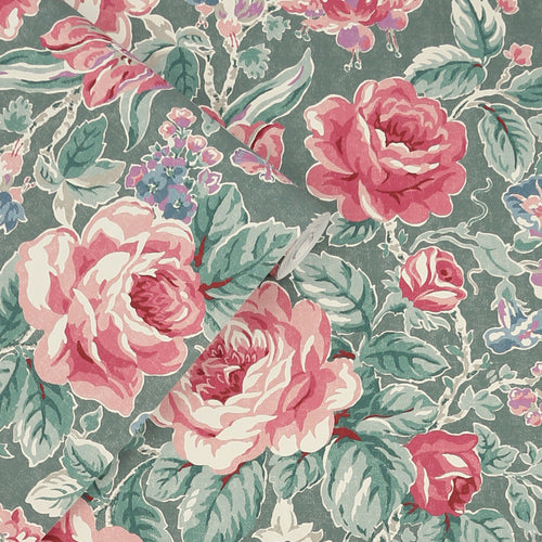 Laura Ashley vliesbehang Wild Roses Fern groen - vtwonen shop