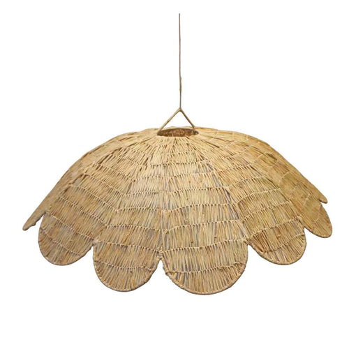 NOA MAY Hanglamp Flora - natural - raffia/metaal - Ø 70 x h 20 cm