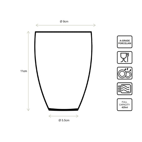 vtwonen - Painted Mok zonder oor - Serviesset van 4 - 425ml - vtwonen shop