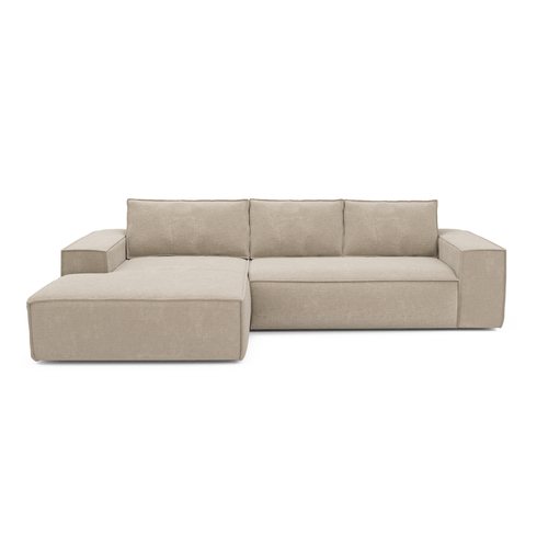 Sia Home - Hoek slaapbanken links JOAN - Fluweel - Beige - 302cm - vtwonen shop