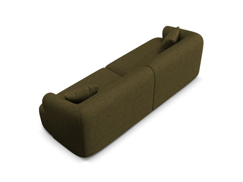Cosmopolitan Design Modulaire bank Campi 4-zits, structurele stof groente - 90x255x70cm