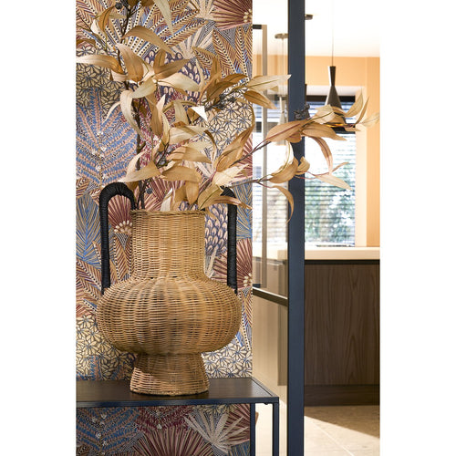 Mica Decorations Loulou Decoratie Vaas - H42 x Ø40 cm - Rotan - Bruin
