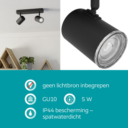 EGLO spot Consuma 1 - gu10 - 28 cm - zwart